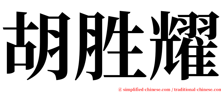 胡胜耀 serif font