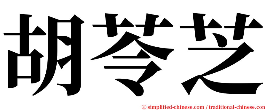 胡苓芝 serif font