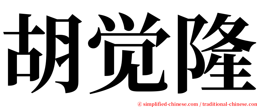 胡觉隆 serif font