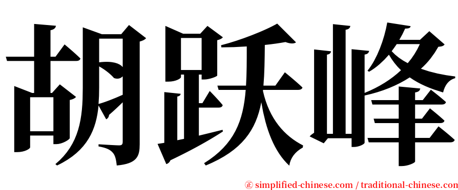 胡跃峰 serif font