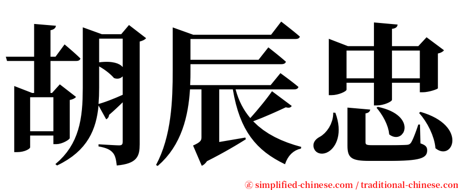 胡辰忠 serif font