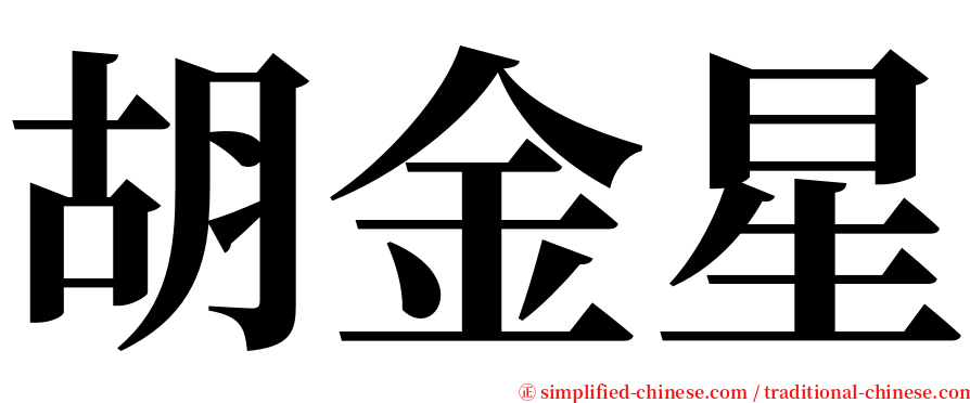 胡金星 serif font