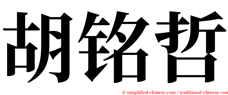 胡铭哲 serif font