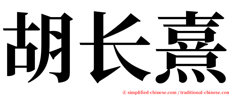 胡长熹 serif font