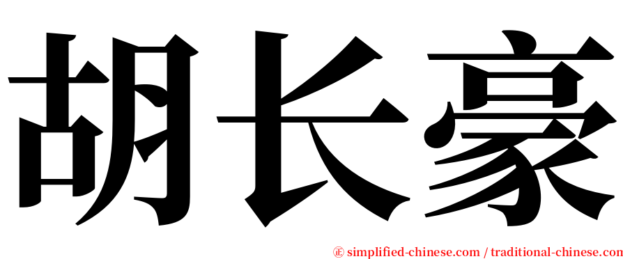 胡长豪 serif font