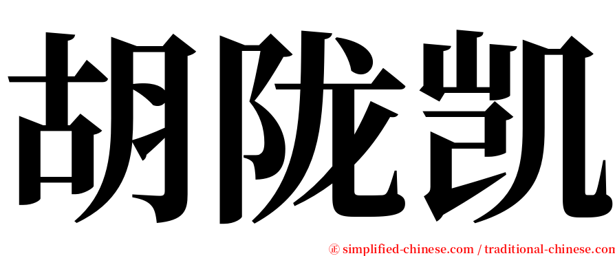 胡陇凯 serif font