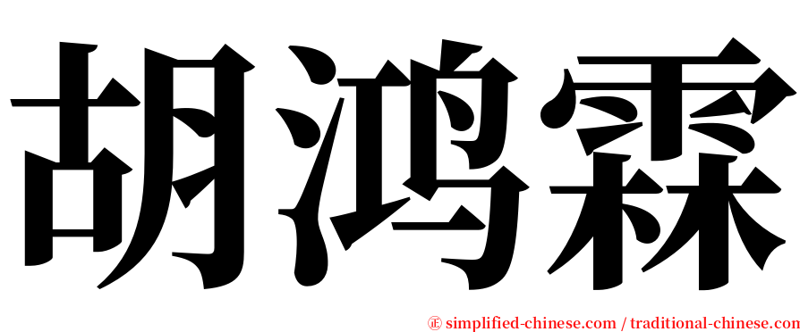 胡鸿霖 serif font