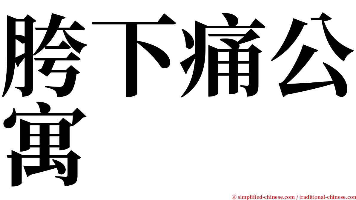 胯下痛公寓 serif font