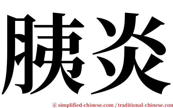 胰炎 serif font