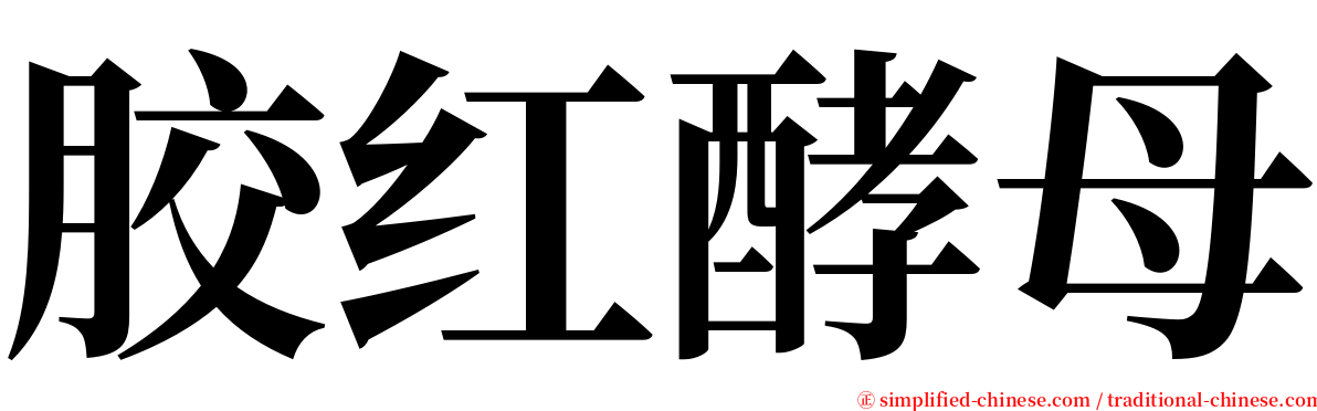 胶红酵母 serif font