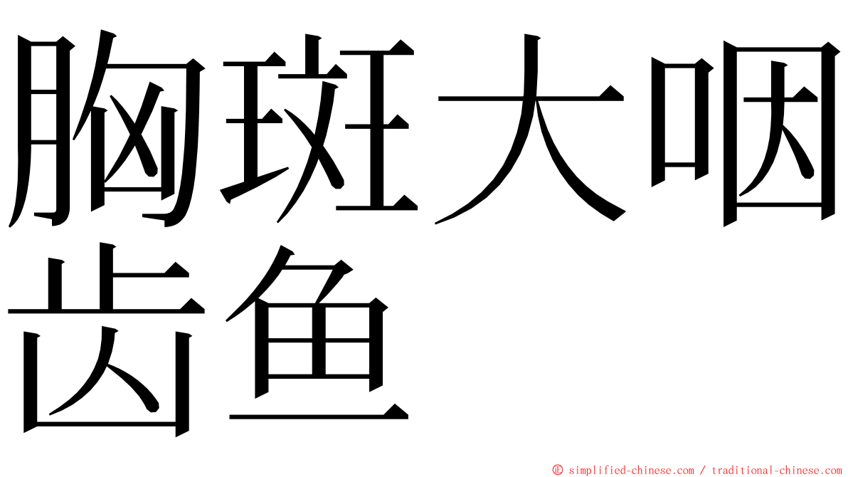 胸斑大咽齿鱼 ming font