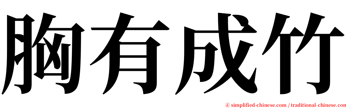 胸有成竹 serif font