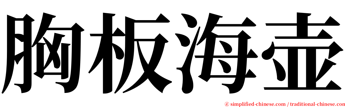 胸板海壶 serif font