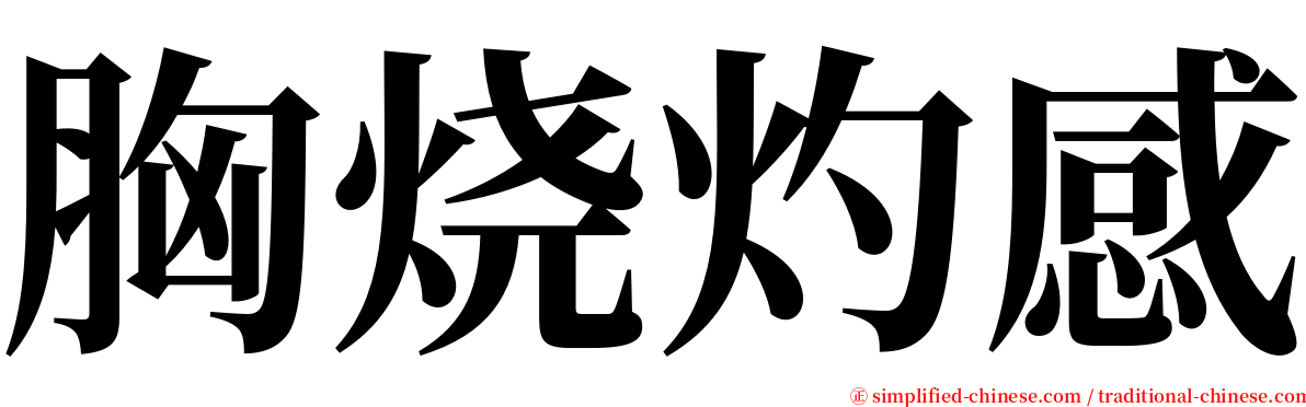 胸烧灼感 serif font