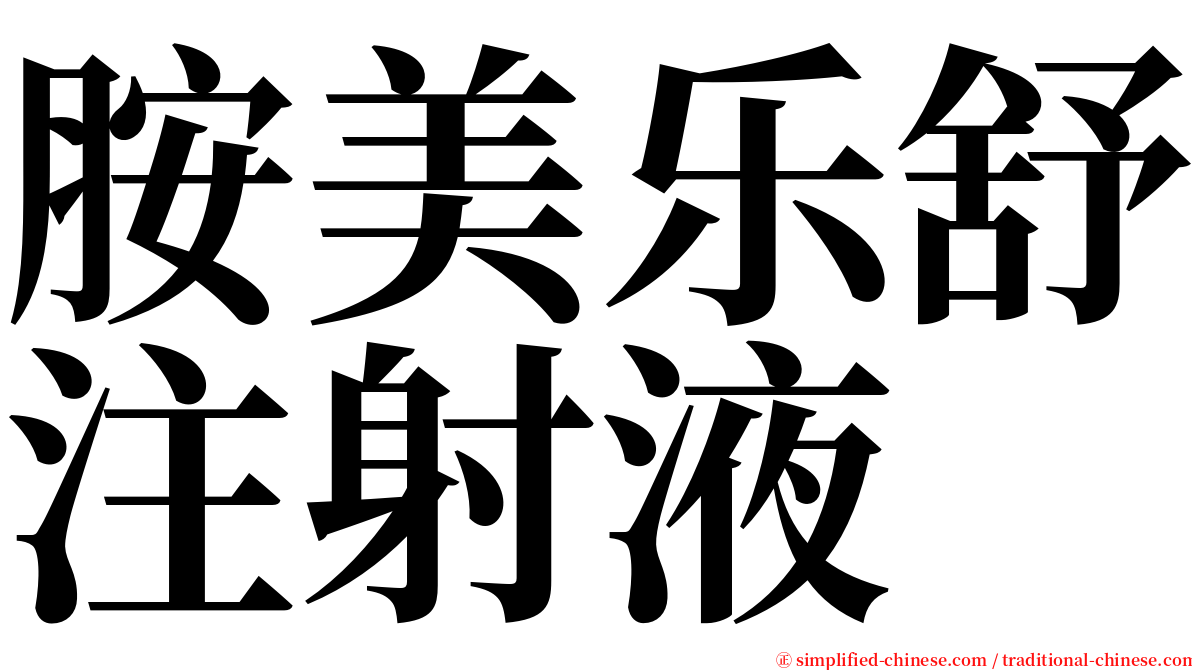 胺美乐舒注射液 serif font