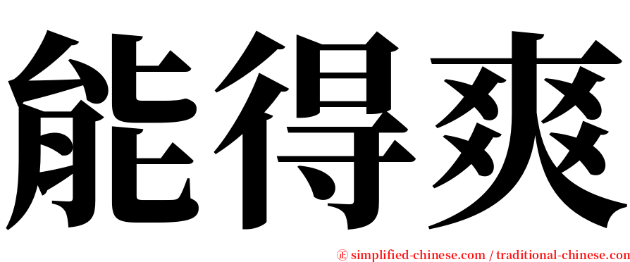 能得爽 serif font