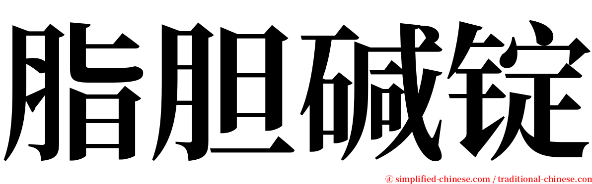 脂胆碱锭 serif font