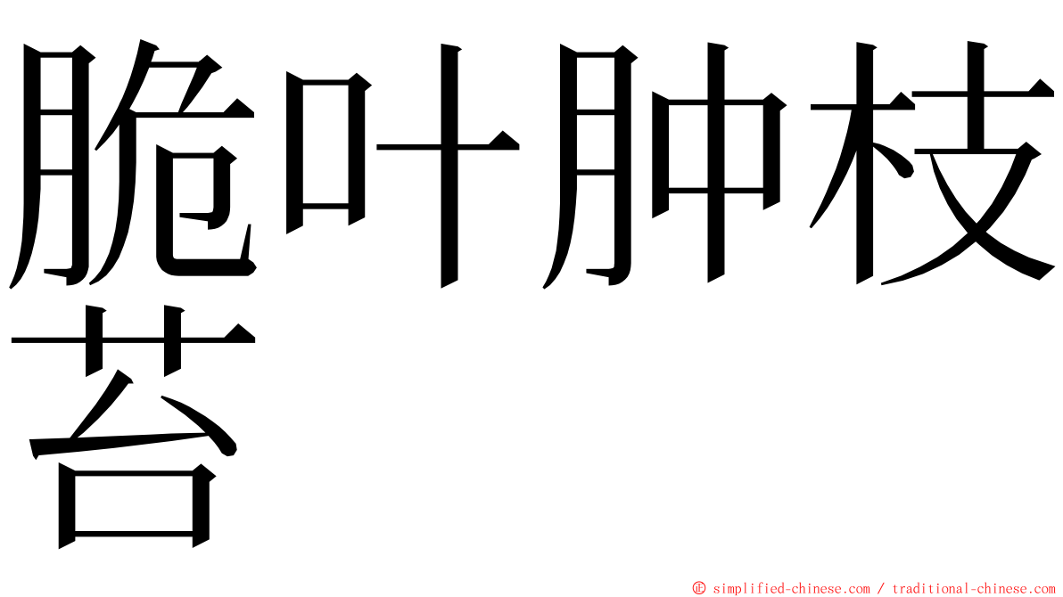 脆叶肿枝苔 ming font