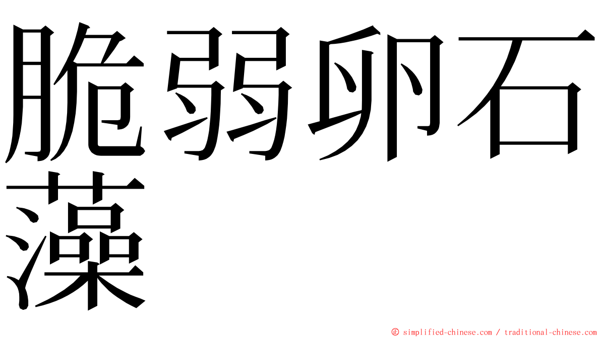 脆弱卵石藻 ming font