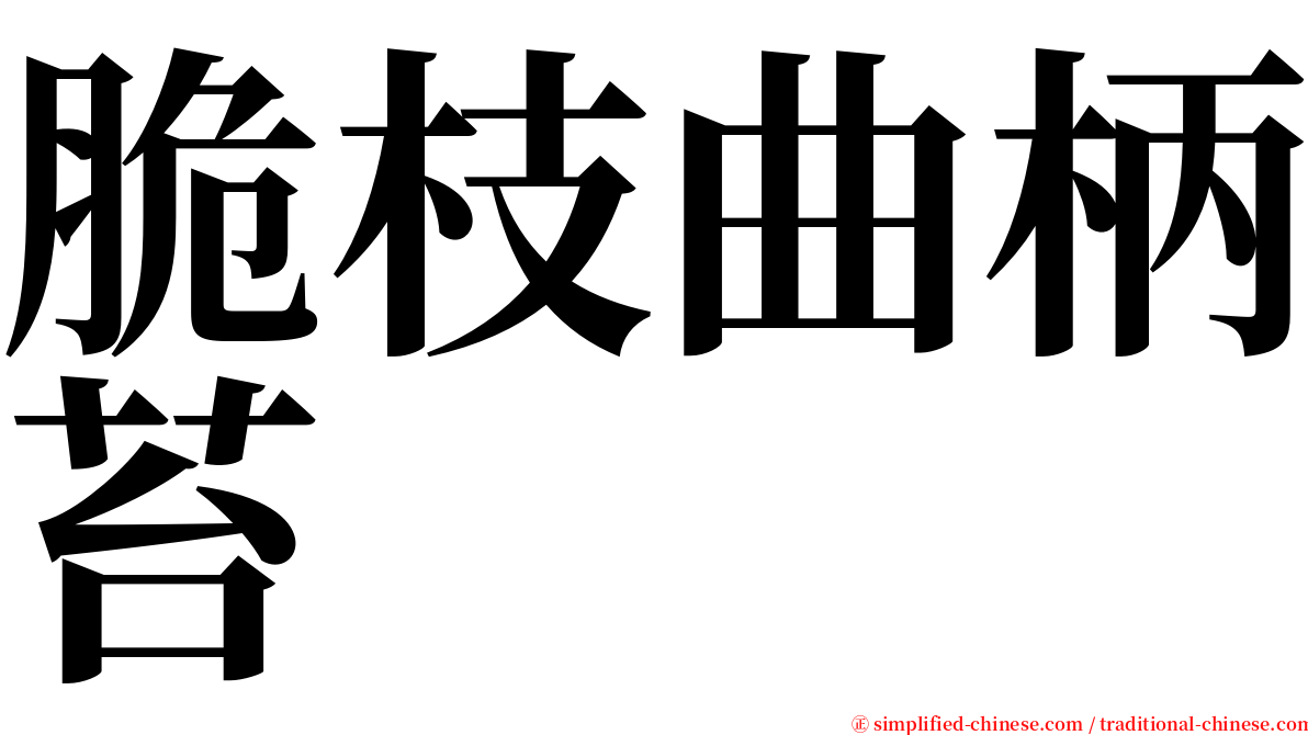 脆枝曲柄苔 serif font