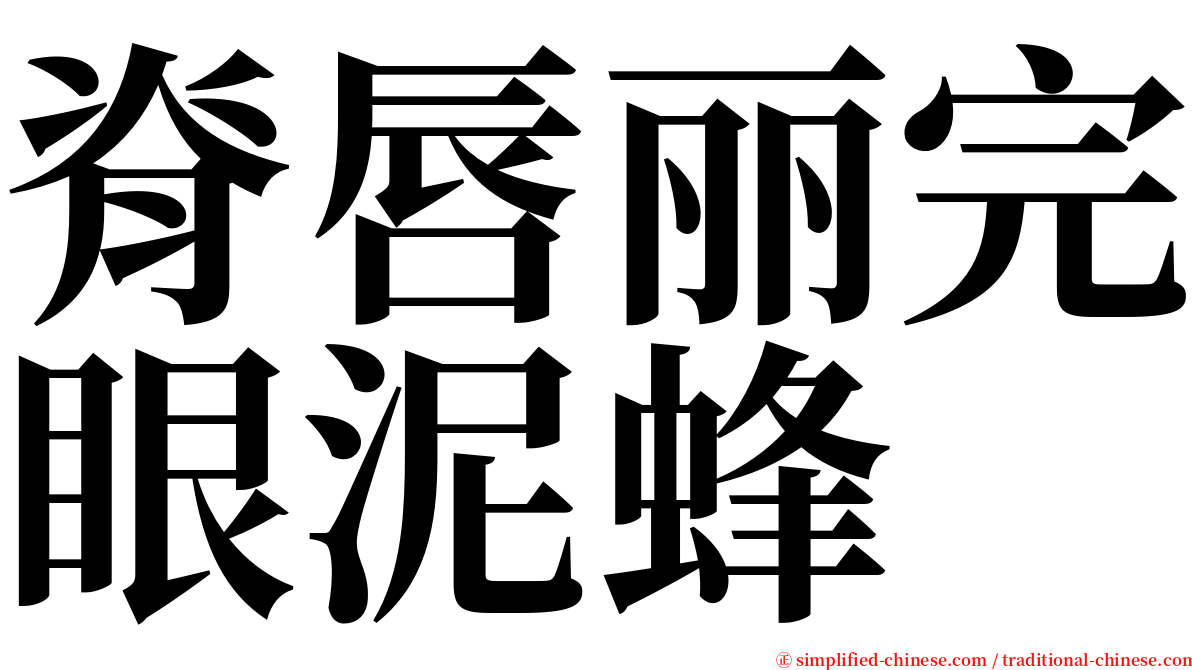 脊唇丽完眼泥蜂 serif font