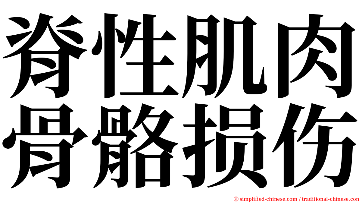 脊性肌肉骨骼损伤 serif font
