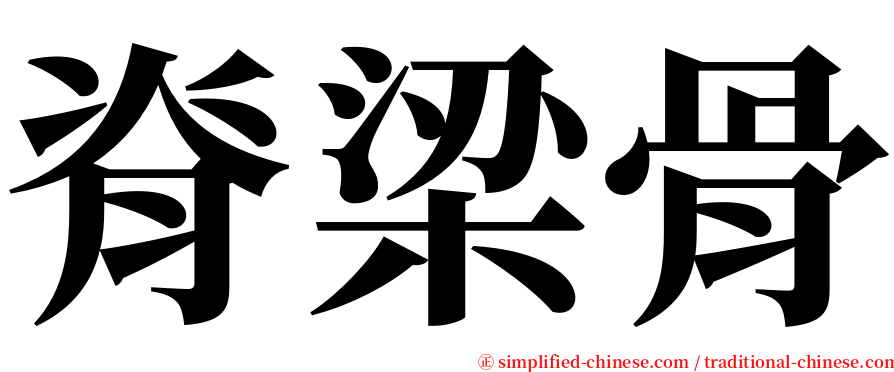 脊梁骨 serif font