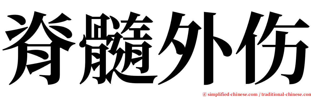 脊髓外伤 serif font