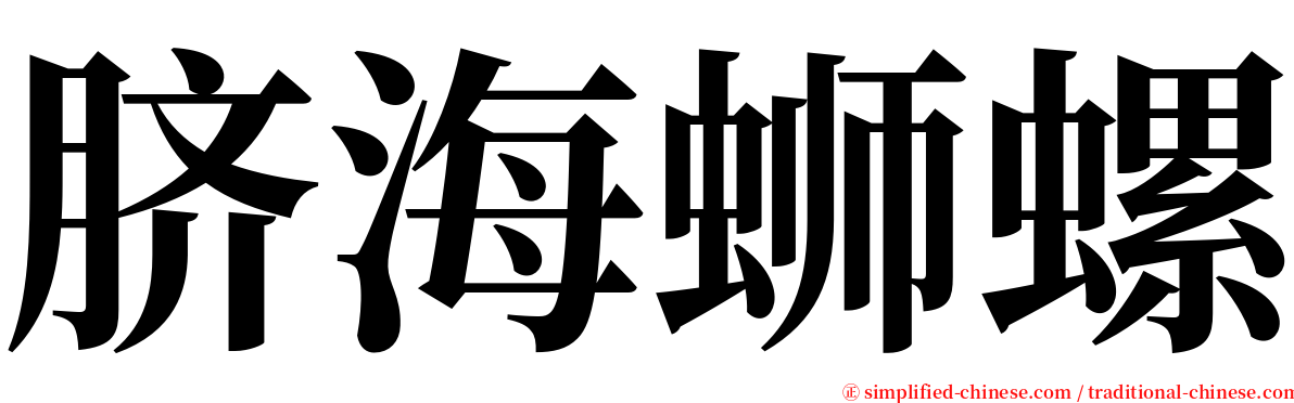 脐海蛳螺 serif font