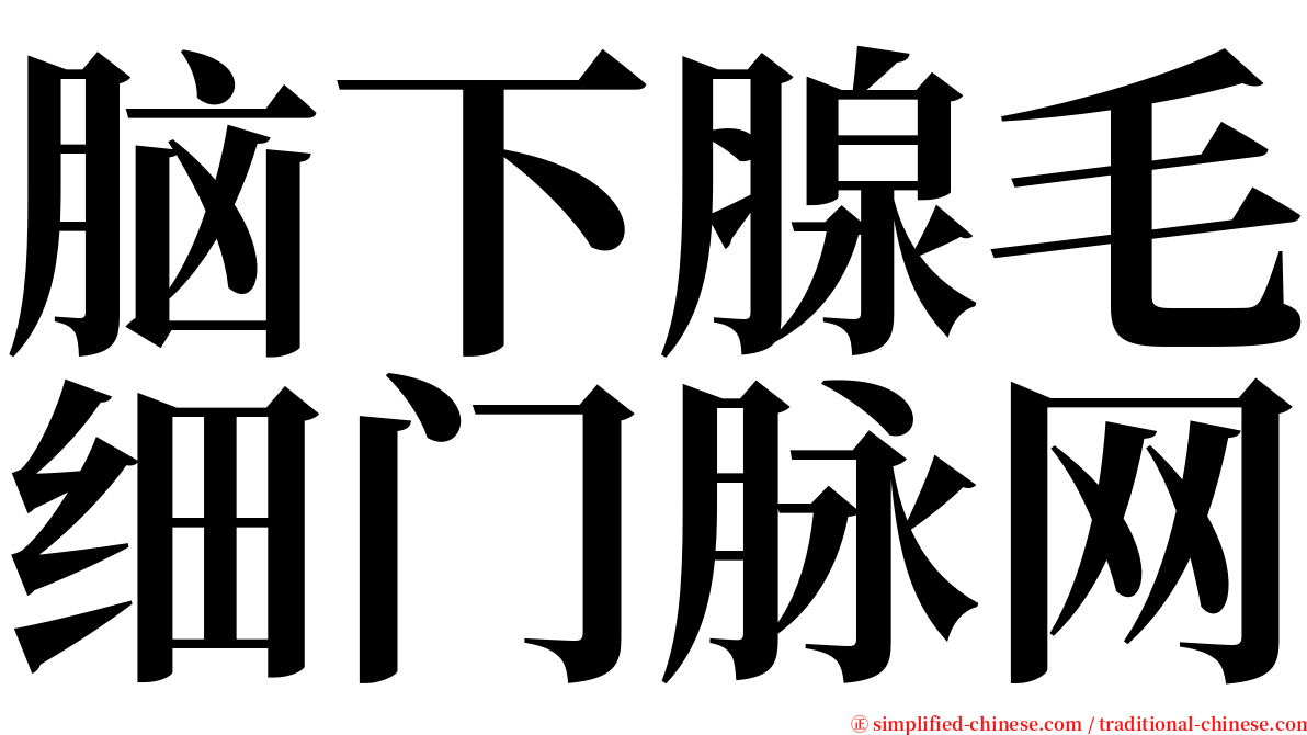 脑下腺毛细门脉网 serif font