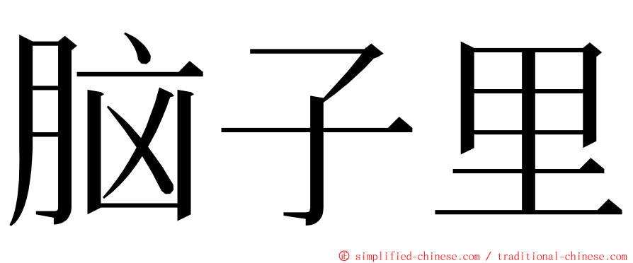 脑子里 ming font