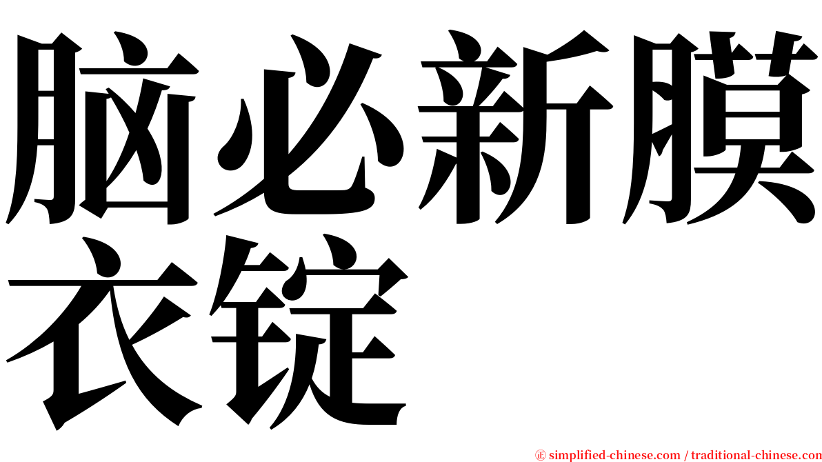 脑必新膜衣锭 serif font