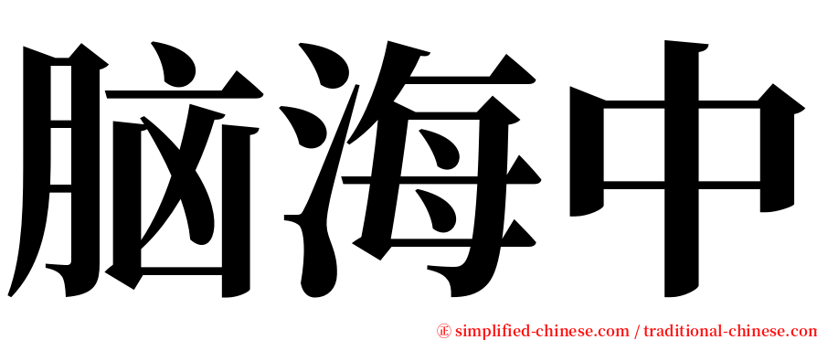 脑海中 serif font