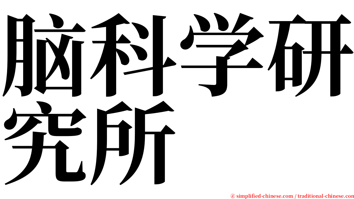 脑科学研究所 serif font