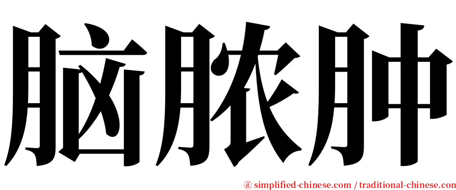 脑脓肿 serif font