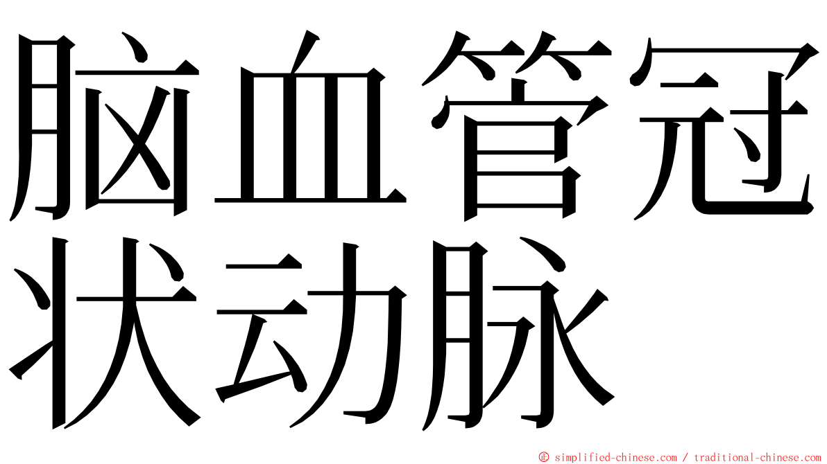 脑血管冠状动脉 ming font