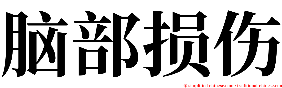 脑部损伤 serif font