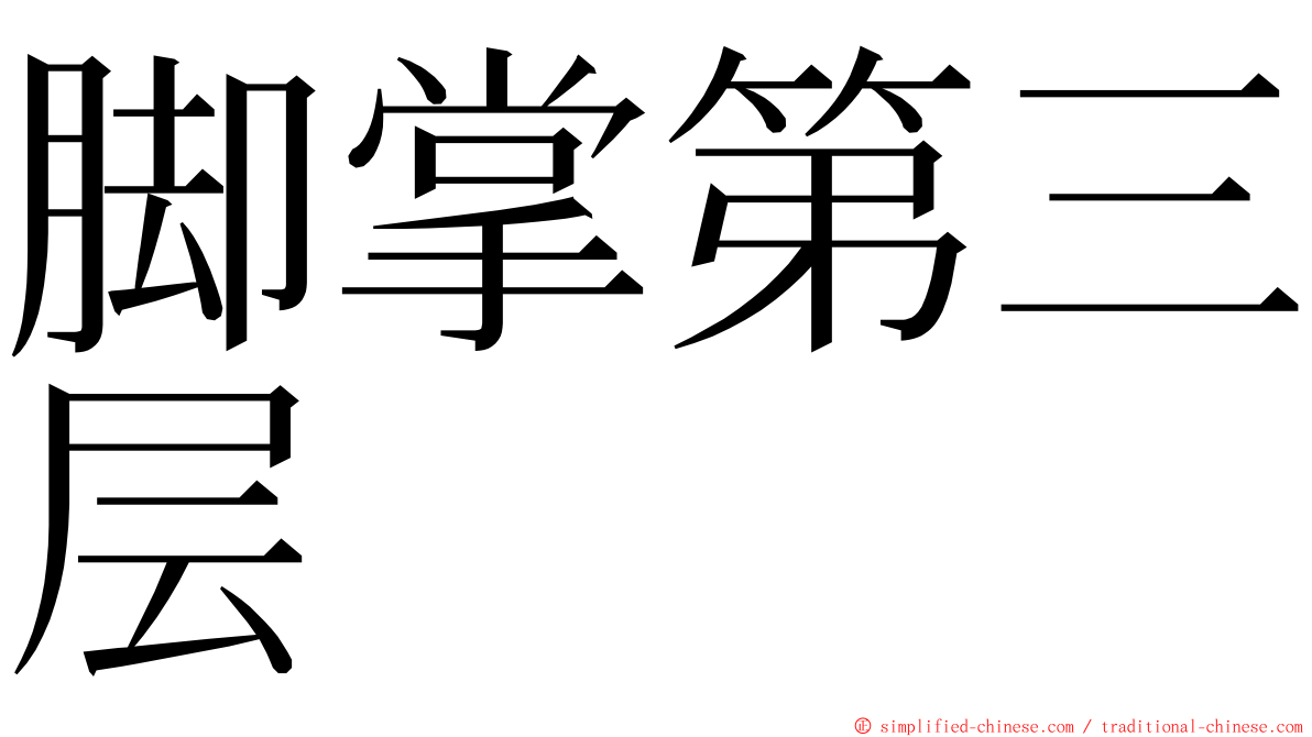 脚掌第三层 ming font