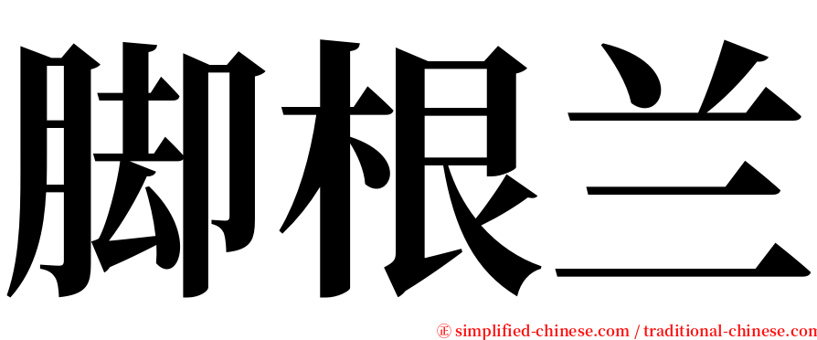 脚根兰 serif font