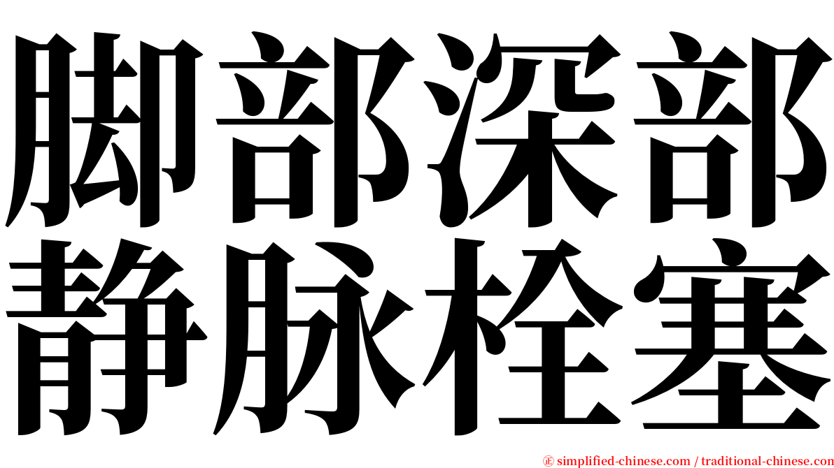 脚部深部静脉栓塞 serif font