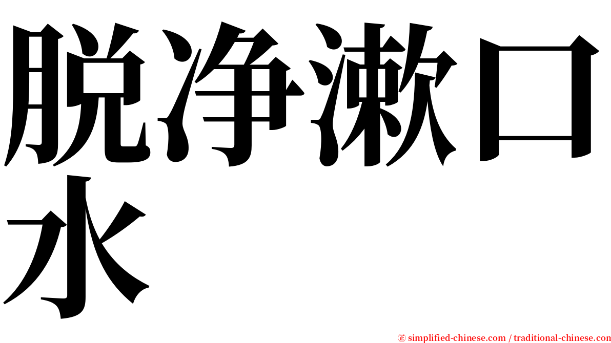 脱净漱口水 serif font