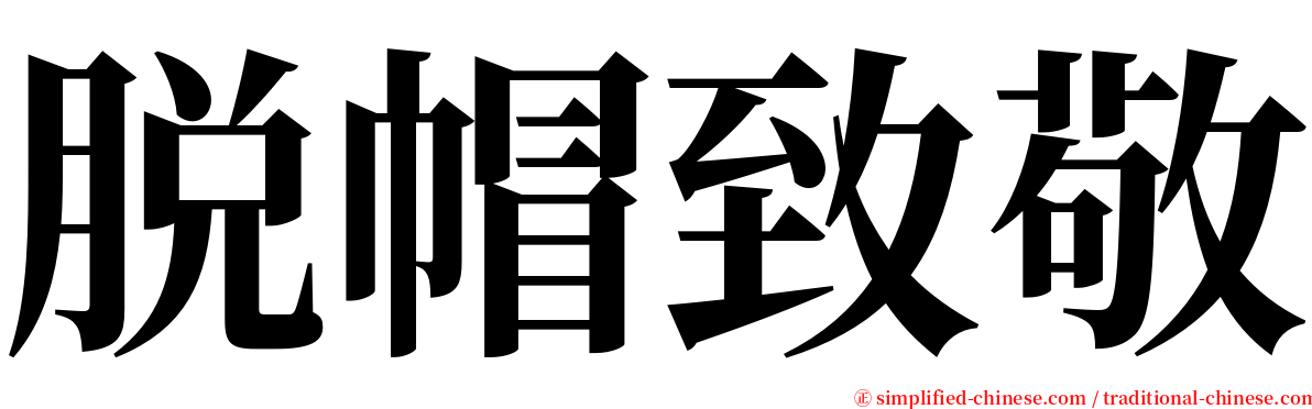 脱帽致敬 serif font