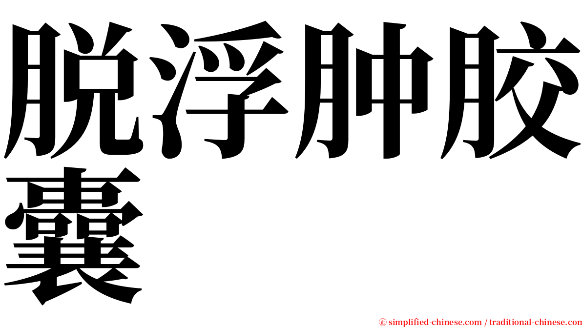 脱浮肿胶囊 serif font