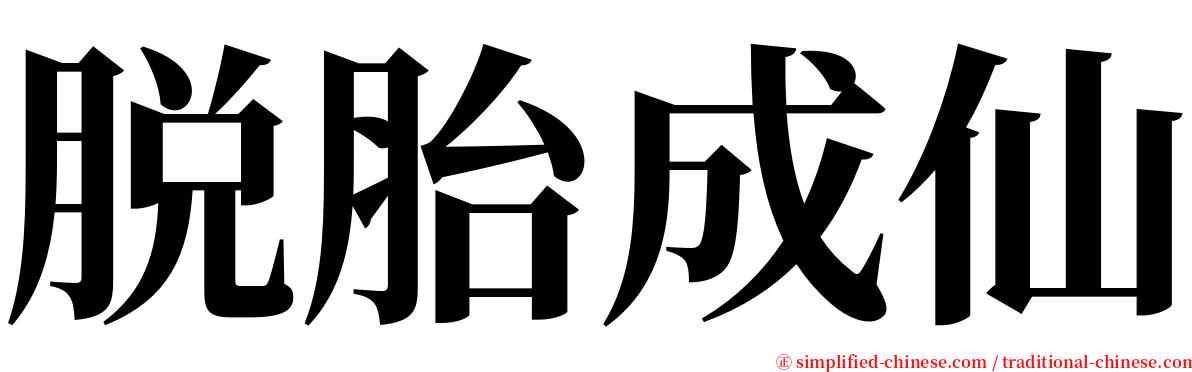 脱胎成仙 serif font