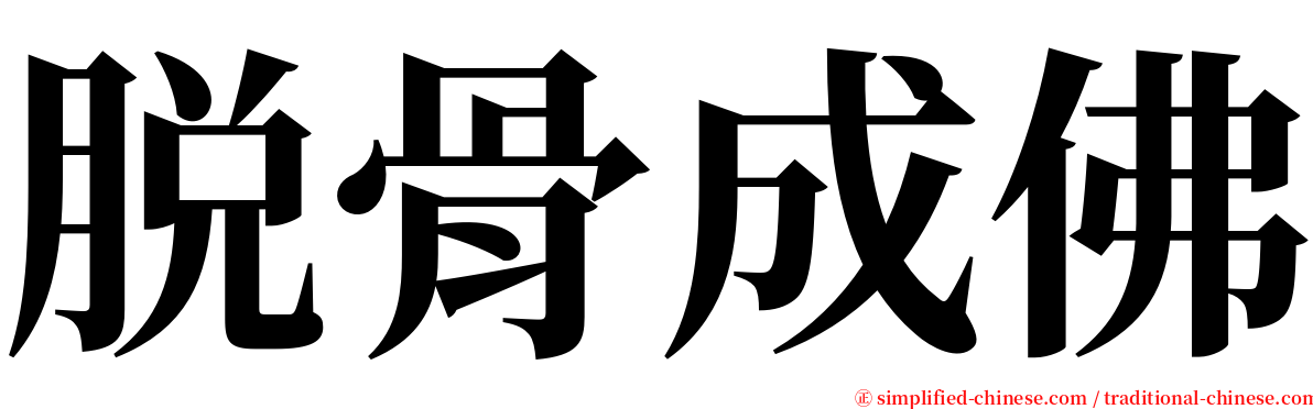 脱骨成佛 serif font