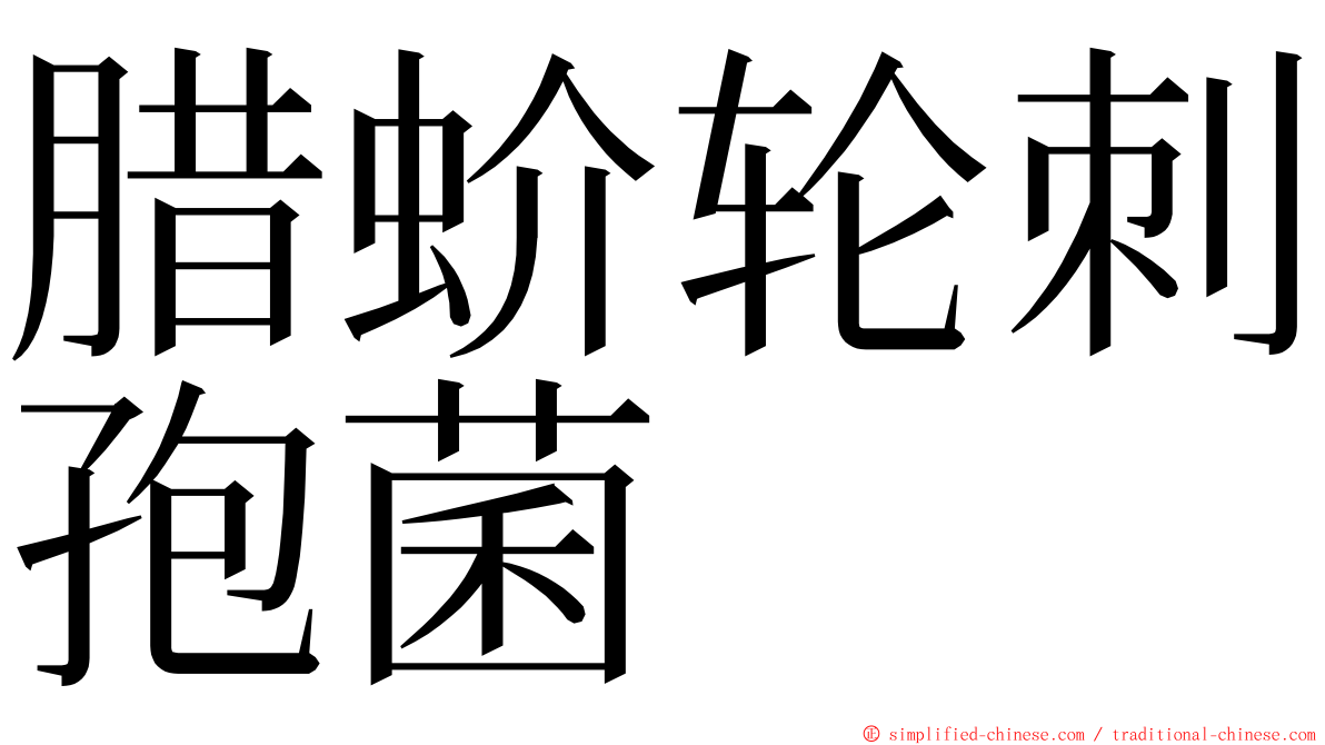 腊蚧轮刺孢菌 ming font