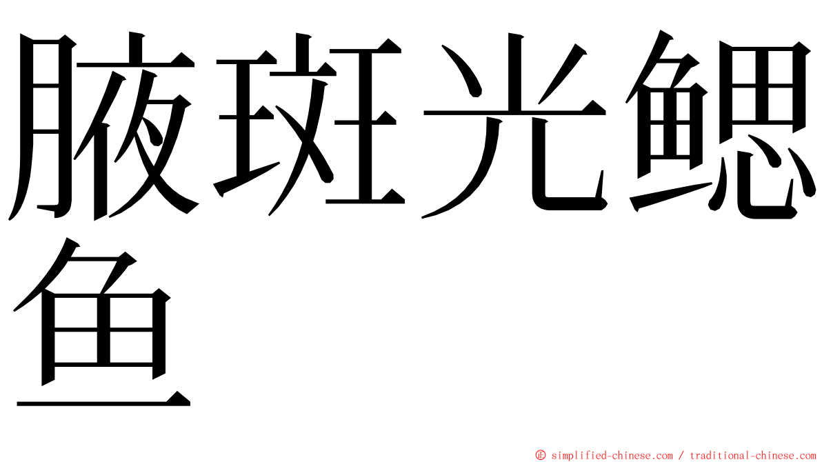 腋斑光鳃鱼 ming font