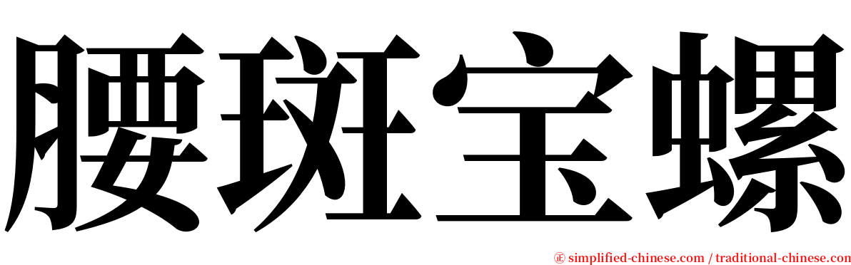 腰斑宝螺 serif font