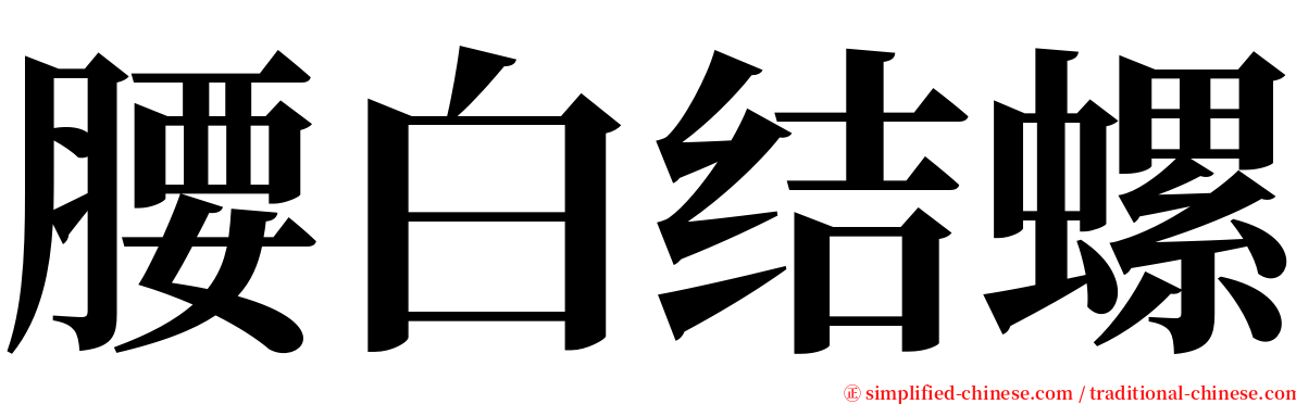 腰白结螺 serif font