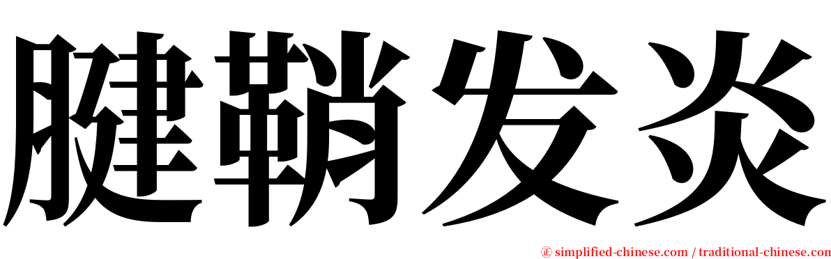 腱鞘发炎 serif font